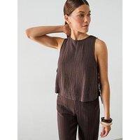 Mango Bambula Co-Ord Tie Top - Brown