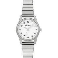 Spirit Ladies White Dial Silver Stainless Steel Expander Bracelet Watch
