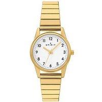 Spirit Ladies White Dial Gold Plated Stainless Steel Expander Bracelet Watch