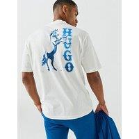Hugo Blue Noxwash Horse Back Graphic T-Shirt - White