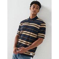 Hugo Blue Nivarsolo Stripe Polo Shirt - Navy