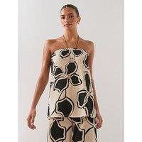 The Very Collection Strapless Longline Bandeau Co-Ord Top - Print