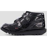 Kickers Junior Kick Hi Wings Velco Leather Shoe - Black