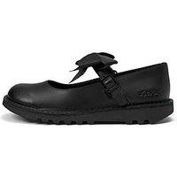 Kickers Youth Kick Mary-Jane Bow Leather Shoe - Black