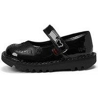 Kickers Infant Kick Mary-Jane Wings Patent Leather Shoe - Black