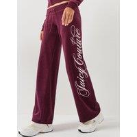 Juicy Couture Script Rebelle Straight Leg Trousers - Red