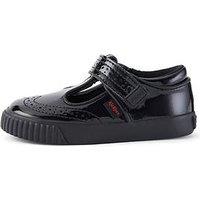 Kickers Infant Tovni Brogue T-Bat Patent Leather Shoe - Black