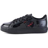 Kickers Junior Tovni Lacer Patent Leather Shoe - Black