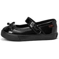Kickers Infant Tovni Mary Jane Bow Patent Leather Shoe - Black