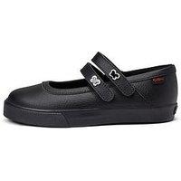Kickers Junior Tovni Mary Jane Wings Patent Leather Shoe - Black