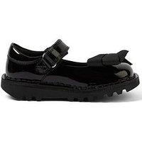Kickers Infant Kick Mary-Jane Bow Patent Leather Shoe - Black
