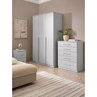 The Very Collection Murcia 3 Piece Package Deal - 3 Door Wardrobe, 5 Drawer Chest And 2 Drawer Bedside Chest - White
