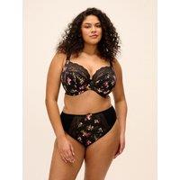 Elomi Womens Lucie High Leg Lace Brief - Black