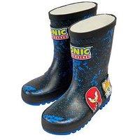 Sonic The Hedgehog Boys Sonic Character Badge Grippy Sole Wellies - Black