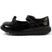 Kickers Junior Kick Mary-Jane Bow Patent Leather Shoe - Black