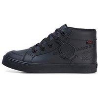 Kickers Youth Tovni Hi Leather Shoe - Black