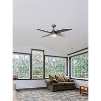 Valuelights Apache 48" 4 Blade Chrome & Wood Ceiling Light Fan With Remote Control