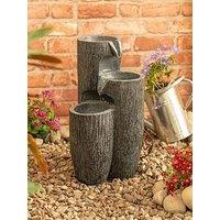 Valuelights Solar Powered Log Water Feature Outdoor Fountain