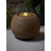 Valuelights Round Ribbed Natural Solar Powered Outdoor Water Fountain Feature Garden Light