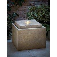 Valuelights Solar Power Natural Square Outdoor Garden Water Fountain Feature