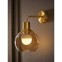 Valuelights Bellamy Pair Of Gold Glass Globe Rechargeable Wall Lights
