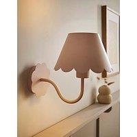Valuelights Hattie Pair Of Pink Scallop Rechargeable Wall Lights
