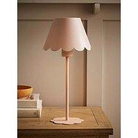 Valuelights Hattie Pink Scallop Rechargeable Table Lamp