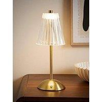 Valuelights Allie Gold And Clear Acrylic Portable Usb Rechargeable Touch Table Lamp