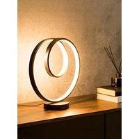 Valuelights Infinity Matt Black Loop Integrated Led Touch Table Lamp In Warm White