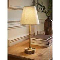 Valuelights Lowe Traditional Antique Brass Rechargeable Table Lamp