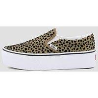 Vans Womens Slip-On Platform Spot Print Trainers - Brown