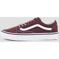 Vans Womens Old Skool Sidestripe Low-Profile Lace-Up Trainers - Brown