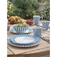 Waterside 24 Blue Stripe Dinner Set