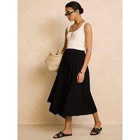 Mint Velvet Jersey Asymmetric Skirt - Black