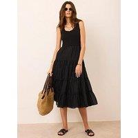 Mint Velvet Crochet Mix Insert Dress - Black