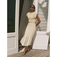 Mint Velvet Stripe Knit Dress - Yellow