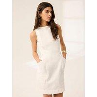Mint Velvet Denim Mini Dress - White