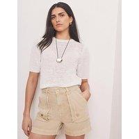 Mint Velvet Ivory Tape T-Shirt - White