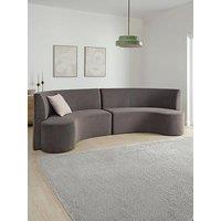 The Very Collection Esme Curved Velvet Dining Booth - Charcoal