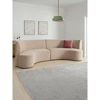 The Very Collection Esme Curved Velvet Dining Booth - Taupe
