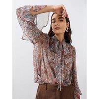 The Very Collection Tie Neck Paisley Blouse - Print