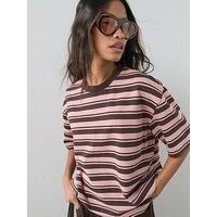 The Very Collection Heavy Weight Stripe Tshirt - Pink Stripe