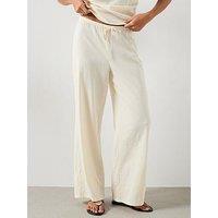Mango Straight Mid-Rise Trousers - Ecru