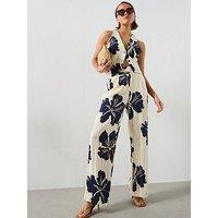 Mango Floral Print Lyocell Straight-Leg Trousers - Off White