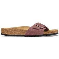 Birkenstock Womens Madrid Cushion Buckle Suede Leather Sandal - Pepper