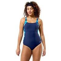 Speedo Women'S Luna Lustre Printed Swimsuit - Navy