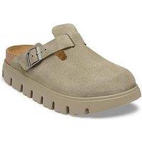 Birkenstock Boston Chunky Suede Clogs - Beige