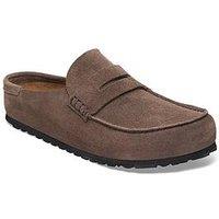 Birkenstock Womens Naples Wrapped Suede Leather Loafer - Concrete Gray