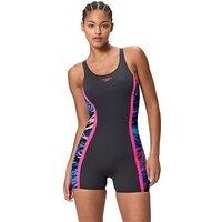 Speedo Women'S Hyperboom Splice Muscleback Legsuit - Black / Pink