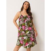 Yours Curve Printed Textured Swing Dress